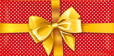 Конверт для денег без надписи, Красный в белый горошек (желтый бантик)