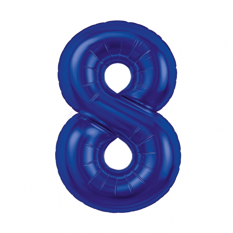 Шар Цифра "8" Slim Полуночно-синий (в упаковке) 