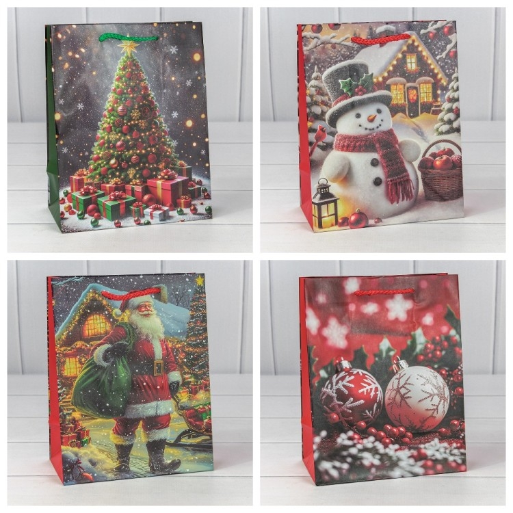 Пакет подарочный "Новый год" Микс 