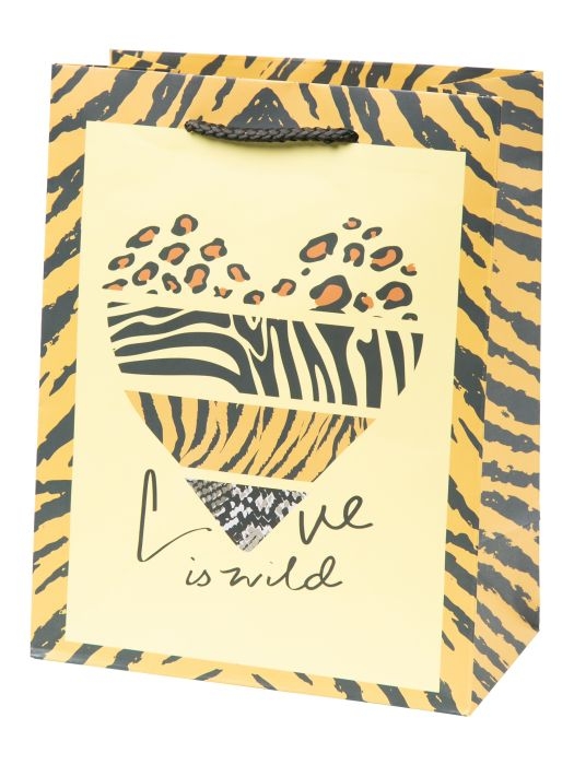Пакет подарочный "love is wild" с ламинацией