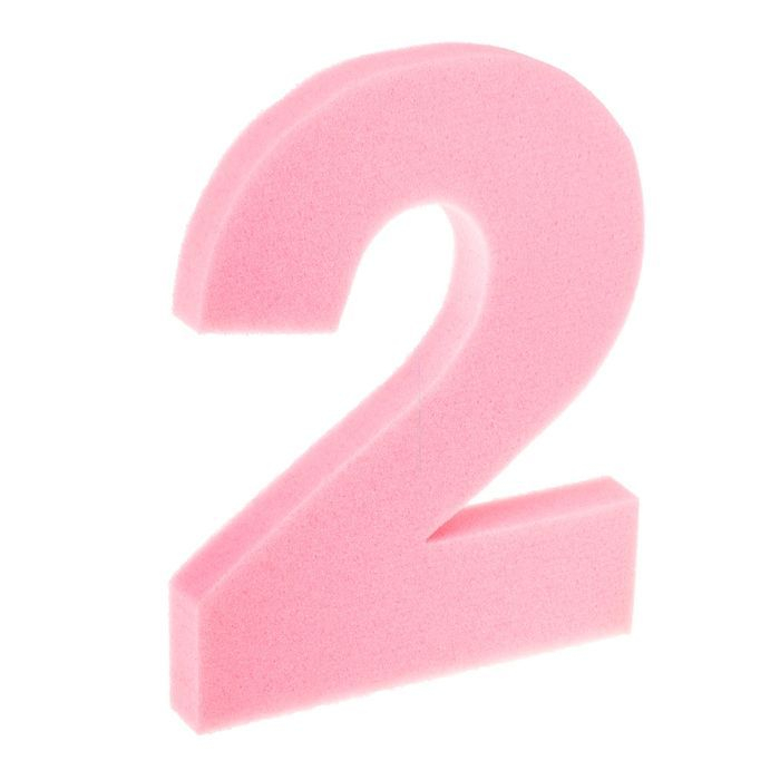 Цифра "2" (поролон), Неон Розовая