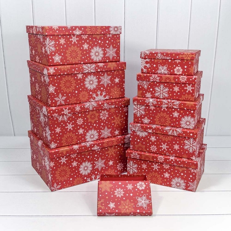 Набор коробок 10 в 1 "Новый год" Снежинки 1